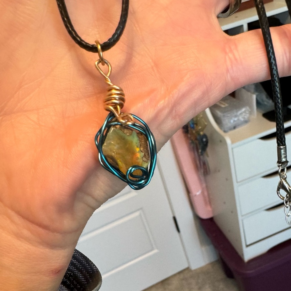 Colorful Rough Opal Necklace - Picture 7 of 9